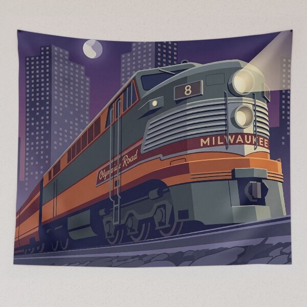 Item preview, Olympian Hiawatha Train Vintage Art Deco Poster designed and sold by Vintage Poster Gallery.