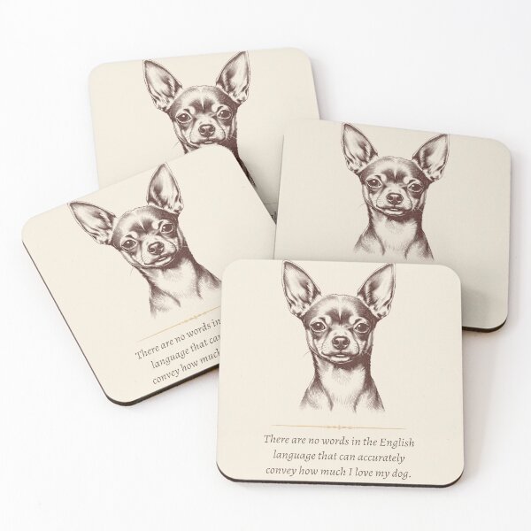 Item preview, "Vintage Etched Chiweenie Portrait Quote Print" designed and sold by WaggingTailsCo.