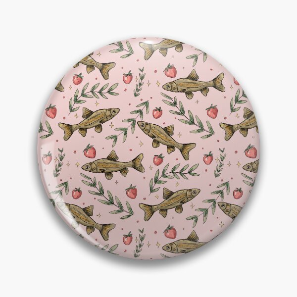 Item preview, Fish and Strawberries Pattern (Pink) designed and sold by chipkazoo.