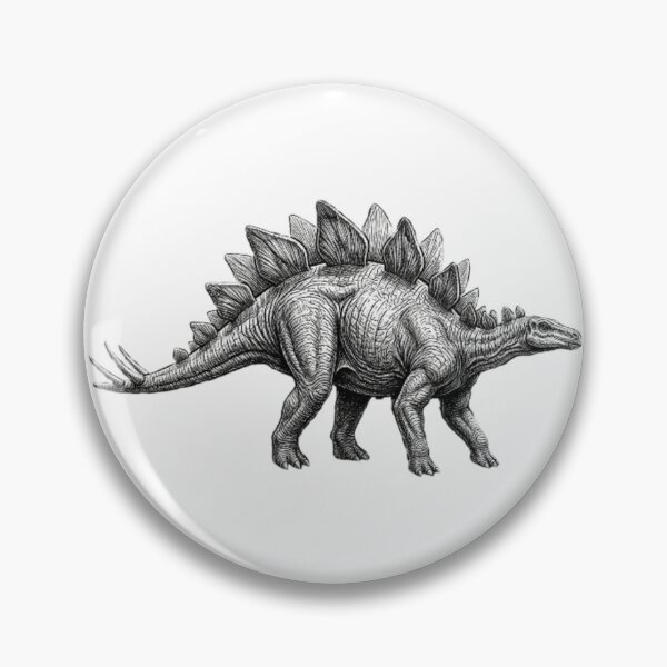 Item preview, Realistic high detail black and white stegosaurus designed and sold by Minimalisticaly.