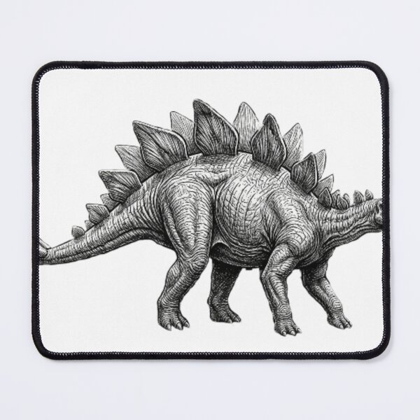 Item preview, Realistic high detail black and white stegosaurus designed and sold by Minimalisticaly.