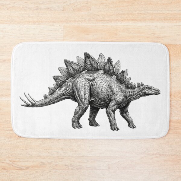 Item preview, Realistic high detail black and white stegosaurus designed and sold by Minimalisticaly.