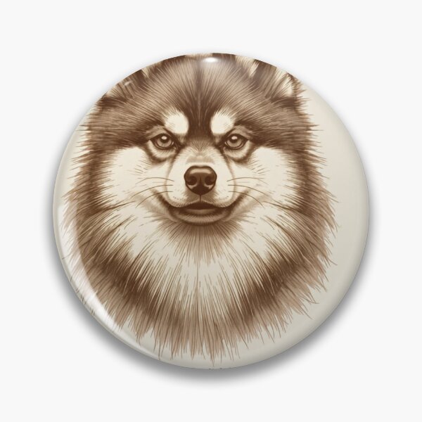 Item preview, "Vintage Etched Pomsky Portrait Quote Print" designed and sold by WaggingTailsCo.