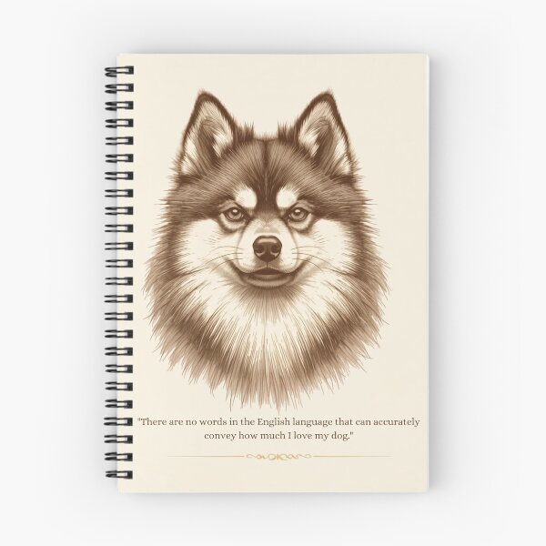 Item preview, "Vintage Etched Pomsky Portrait Quote Print" designed and sold by WaggingTailsCo.