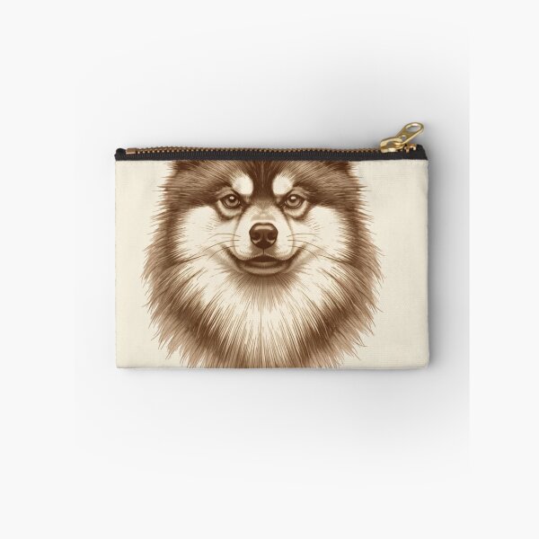 Item preview, "Vintage Etched Pomsky Portrait Quote Print" designed and sold by WaggingTailsCo.