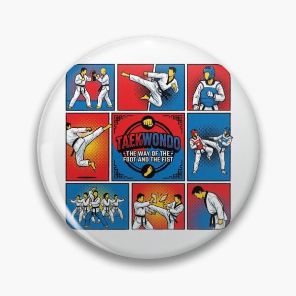 Item preview, Taekwondo Pop Art Grid – The Way of the Foot and Fist Martial Arts Design designed and sold by redsharkuk.