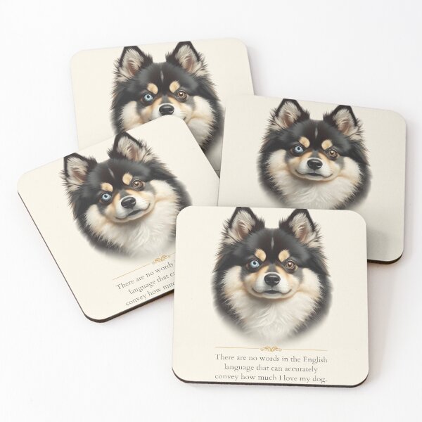 Item preview, "Pomsky Portrait Blue Eyes Love Quote" designed and sold by WaggingTailsCo.