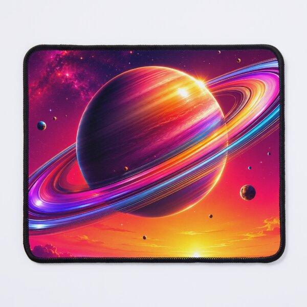 Item preview, Retro Rainbow Saturn, Bright 80s Synthwave Planet Design for Space Age Enthusiasts designed and sold by OandSDesigns23.