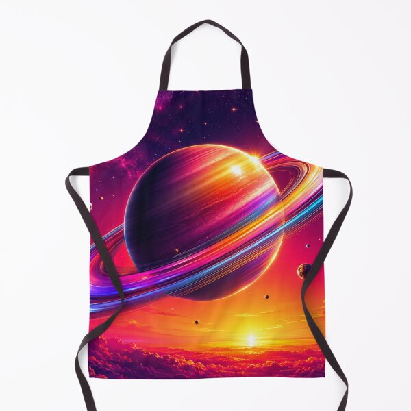 Item preview, Retro Rainbow Saturn, Bright 80s Synthwave Planet Design for Space Age Enthusiasts designed and sold by OandSDesigns23.