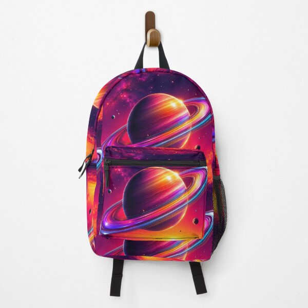 Item preview, Retro Rainbow Saturn, Bright 80s Synthwave Planet Design for Space Age Enthusiasts designed and sold by OandSDesigns23.