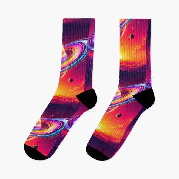 Item preview, Retro Rainbow Saturn, Bright 80s Synthwave Planet Design for Space Age Enthusiasts designed and sold by OandSDesigns23.