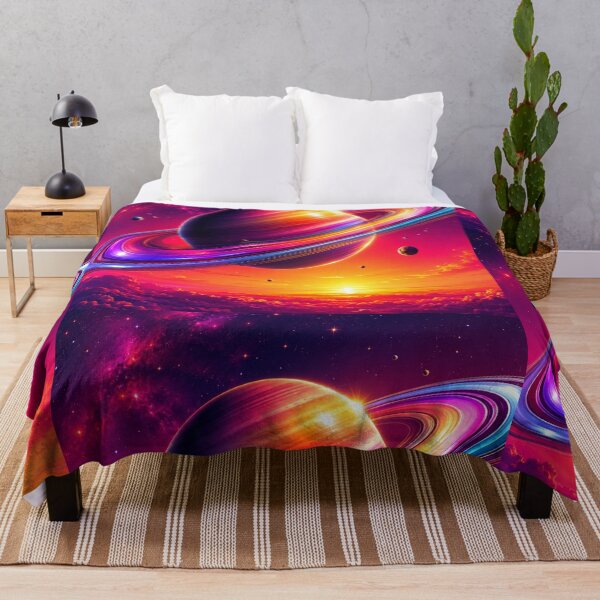 Item preview, Retro Rainbow Saturn, Bright 80s Synthwave Planet Design for Space Age Enthusiasts designed and sold by OandSDesigns23.