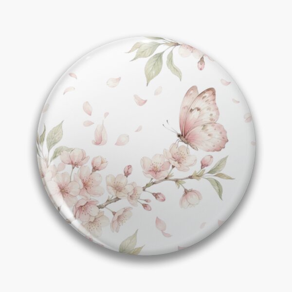Item preview, Butterfly on Cherry Blossom Branch — Sakura Spring Art designed and sold by DreamelleStudio.