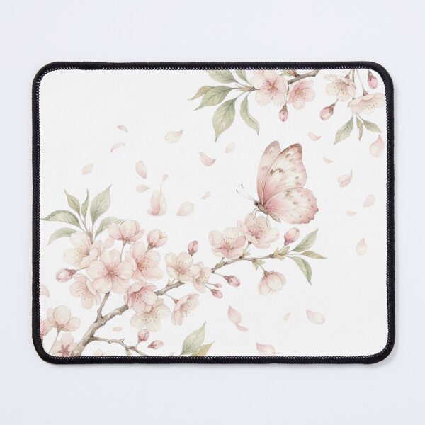 Item preview, Butterfly on Cherry Blossom Branch — Sakura Spring Art designed and sold by DreamelleStudio.