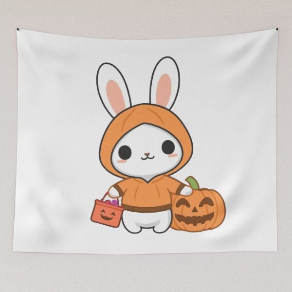 Item preview, Kawaii Pumpkin Bunny Sticker | Cute Halloween Rabbit PNG Design designed and sold by Stylestickers55.