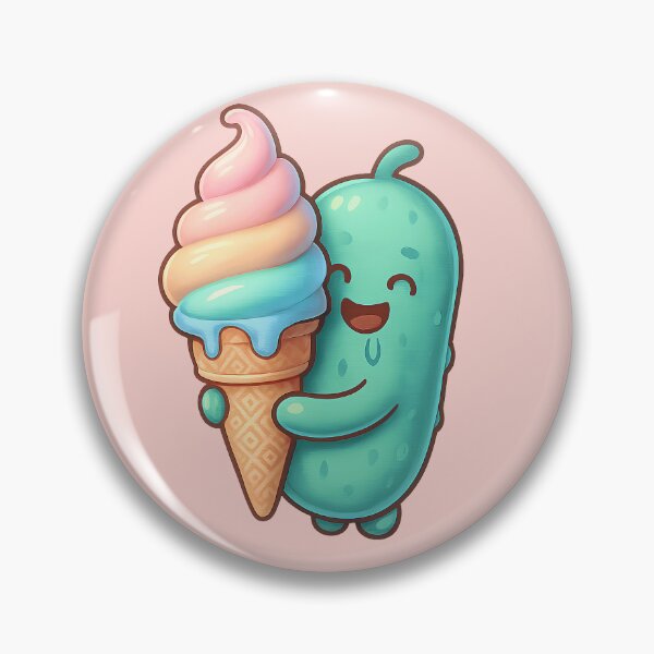 Item preview, Cute Kawaii Pickle Eating Ice Cream Cone Funny Summer Pastel designed and sold by Basma Designs | Funny Shirts, Stickers & Mugs.