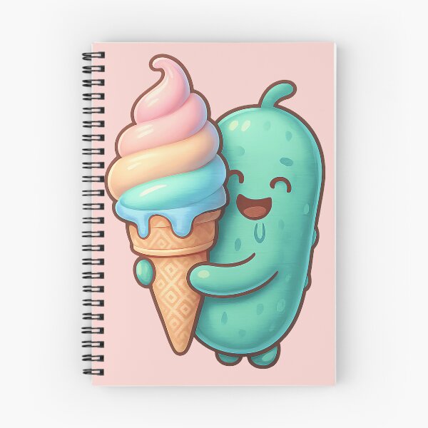 Item preview, Cute Kawaii Pickle Eating Ice Cream Cone Funny Summer Pastel designed and sold by Basma Designs | Funny Shirts, Stickers & Mugs.