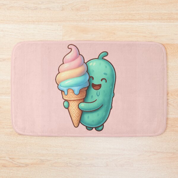 Item preview, Cute Kawaii Pickle Eating Ice Cream Cone Funny Summer Pastel designed and sold by Basma Designs | Funny Shirts, Stickers & Mugs.