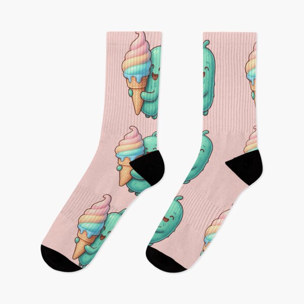 Item preview, Cute Kawaii Pickle Eating Ice Cream Cone Funny Summer Pastel designed and sold by Basma Designs | Funny Shirts, Stickers & Mugs.