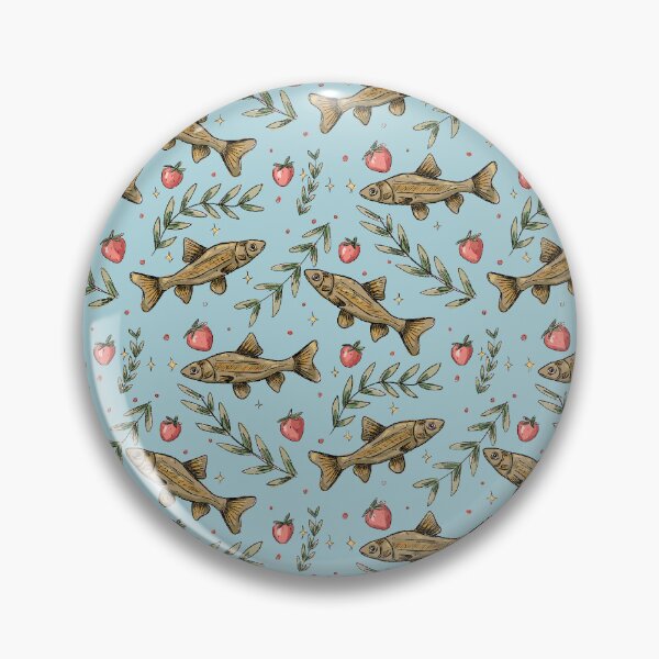 Item preview, Fish and Strawberries Pattern (Blue) designed and sold by chipkazoo.