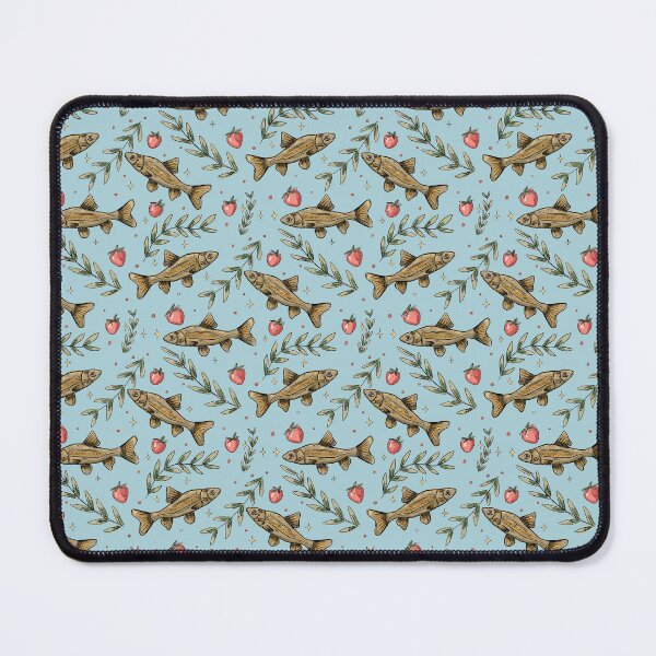 Item preview, Fish and Strawberries Pattern (Blue) designed and sold by chipkazoo.