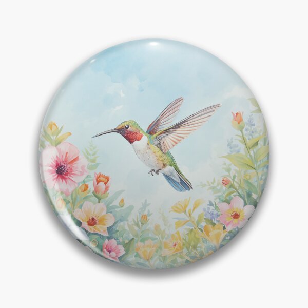 Item preview, Hummingbird in a flower garden designed and sold by Kolibra.