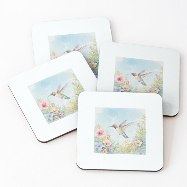 Item preview, Hummingbird in a flower garden designed and sold by Kolibra.