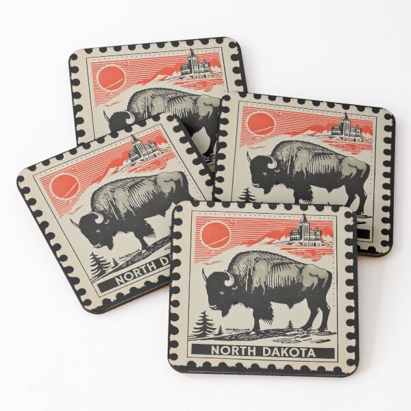 Item preview, North Dakota Vintage Stamp - American Bison designed and sold by tiigerdad.