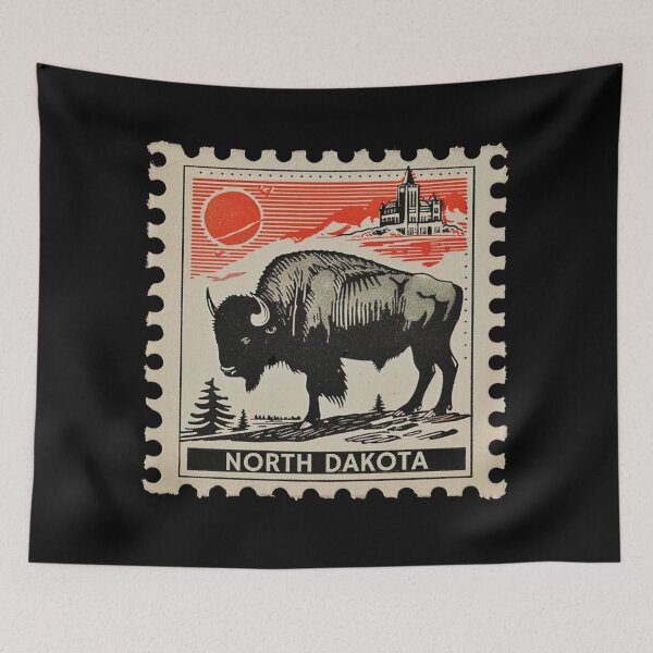 Item preview, North Dakota Vintage Stamp - American Bison designed and sold by tiigerdad.