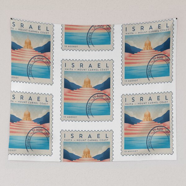 Item preview, Haifa, Israel, Monte Carmelo, Sello Postal, Pegatina de Viaje designed and sold by stickercuffs.