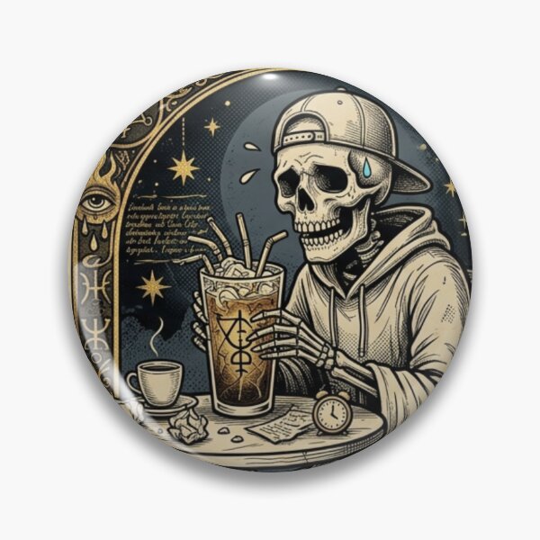 Item preview, The Anxious One Tarot Card T-Shirt - Skeleton Drinking Iced Coffee designed and sold by YourWearPulse.