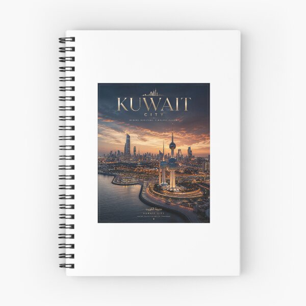 Item preview, Kuwait City Skyline at Sunset – Premium Luxury Travel Poster | Kuwait Towers Wall Art designed and sold by mujeeb5617.