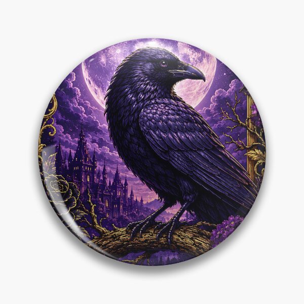 Item preview, Dark Raven Moon Fantasy Gothic Wall Art Gift designed and sold by BorgSpareParts.