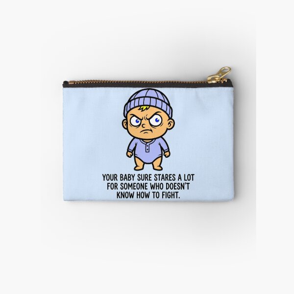 Item preview, "Your Baby Sure Stares a Lot…" Angry Baby Cartoon Graphic designed and sold by ThreadRiotTees.