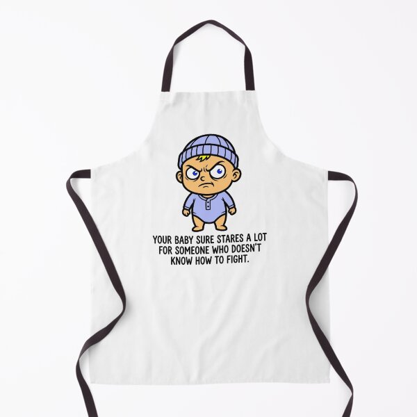 Item preview, "Your Baby Sure Stares a Lot…" Angry Baby Cartoon Graphic designed and sold by ThreadRiotTees.