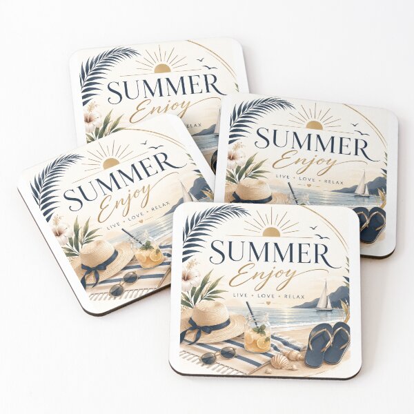 Item preview, Summer Enjoy | Elegant Beach Vacation Design designed and sold by Artist heart studio.