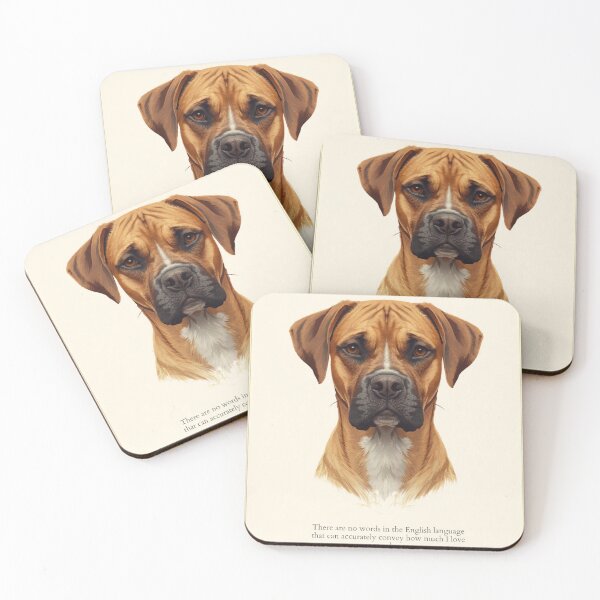 Item preview, "Boxador Dog Portrait Love Quote Print" designed and sold by WaggingTailsCo.