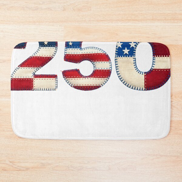 Item preview, Patriotic stitched fabric numbers 250 with American flag designed and sold by Rue Market.