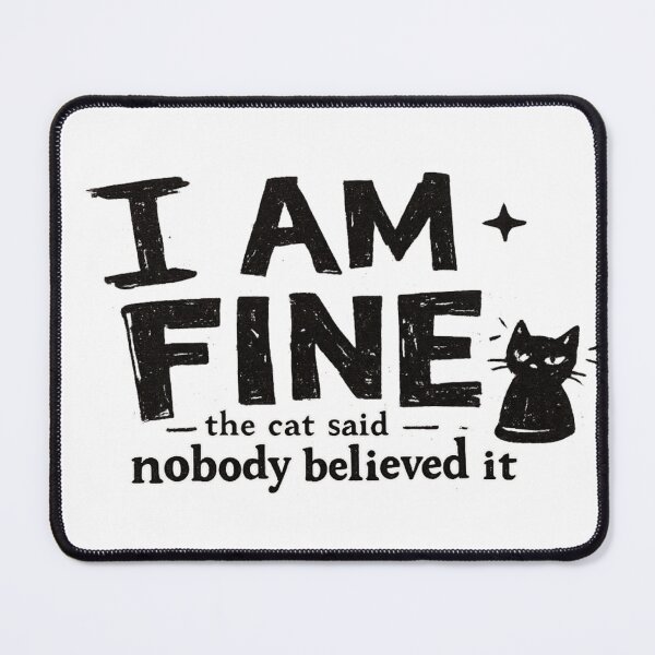 Item preview, I Am Fine The Cat Said Nobody Believed It Funny Anti Design Shirt Relatable Cat Tee Sarcastic Humor Gift designed and sold by Moonveil_Studio.