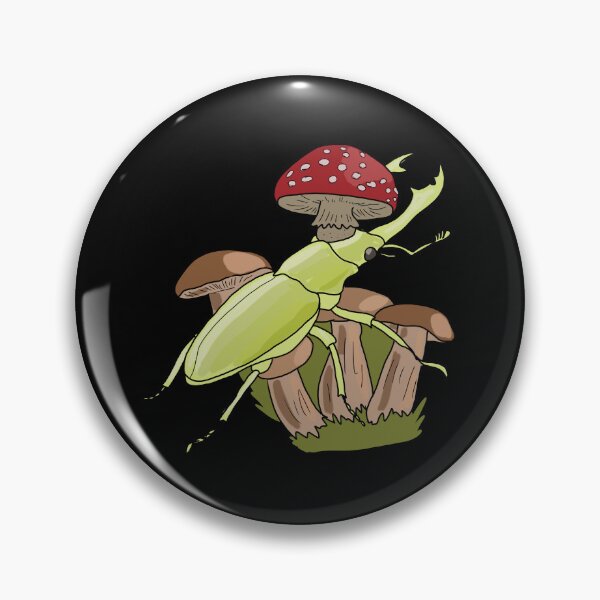 Item preview, ​Goblincore Stag Beetle and Amanita Mushroom Illustration for Nature Lovers designed and sold by LeshanArt.