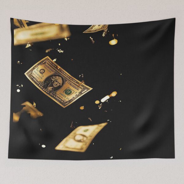 Item preview, Shower of Golden Dollars - Luxury and Wealth Aesthetics with Gold Glitter designed and sold by RAYBIL.