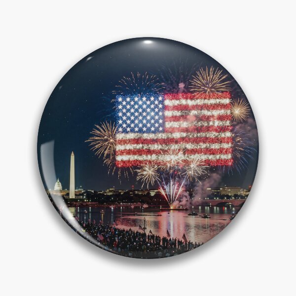 Item preview, American Flag Fireworks Washington DC designed and sold by Home Decor Art.