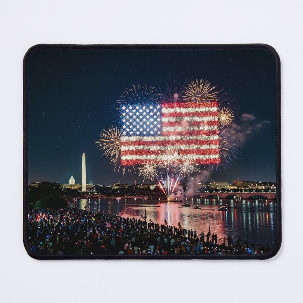 Item preview, American Flag Fireworks Washington DC designed and sold by Home Decor Art.