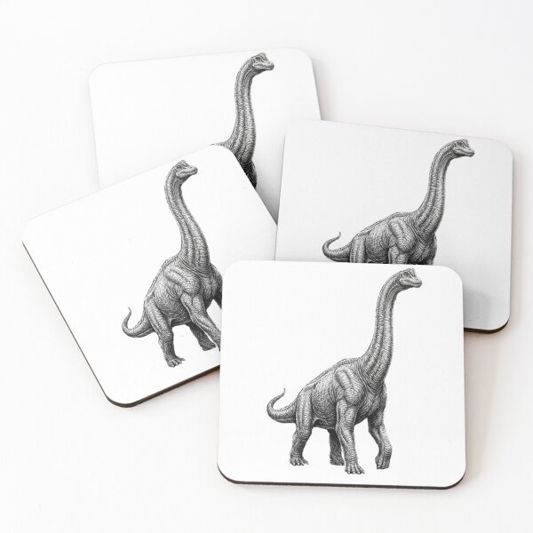 Item preview, Realistic high detail black and white brontosaurus designed and sold by Minimalisticaly.