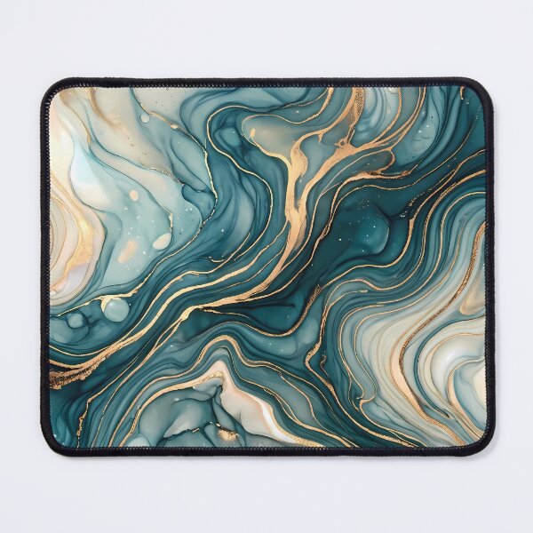 Item preview, Luxury Teal Gold Marble Fluid Art Pattern designed and sold by ART ATTACK ZONE.