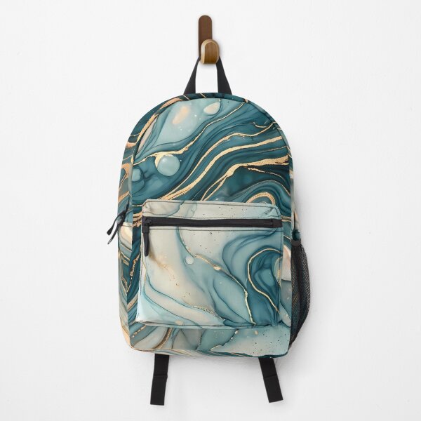 Item preview, Luxury Teal Gold Marble Fluid Art Pattern designed and sold by ART ATTACK ZONE.