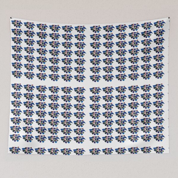Item preview, Blue and Red Flowers Pattern designed and sold by SueGhoshArt.