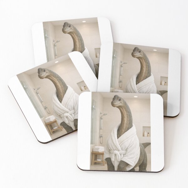 Item preview, Bata de baño acogedora Brachiosaurus designed and sold by Sillytoe.