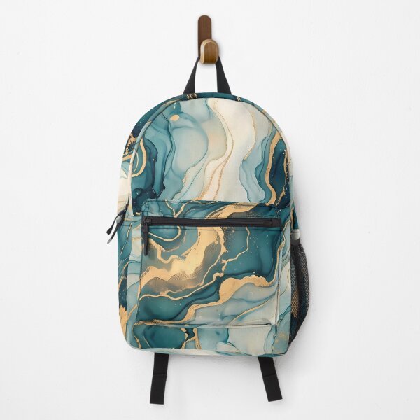 Item preview, 4 Luxury Teal Gold Marble Fluid Art Pattern designed and sold by ART ATTACK ZONE.