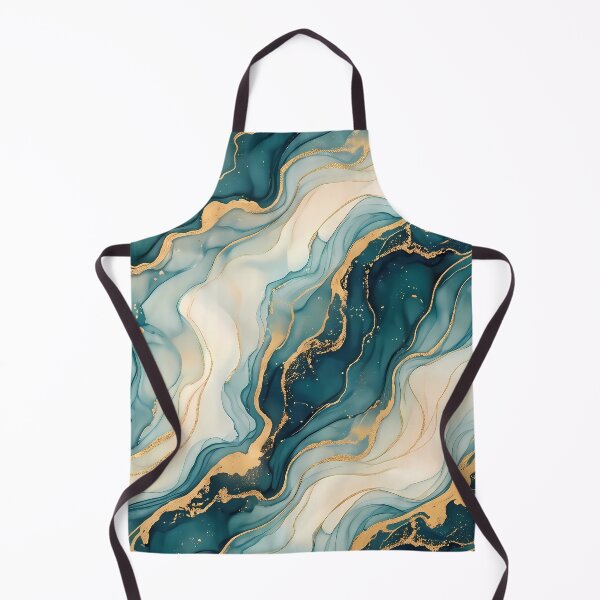 Item preview, 4 Luxury Teal Gold Marble Fluid Art Pattern designed and sold by ART ATTACK ZONE.